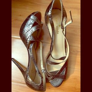 Kate Spade silver flat form shoes